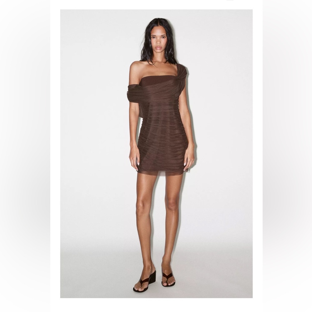 asymmetrical combination mini dress from zara